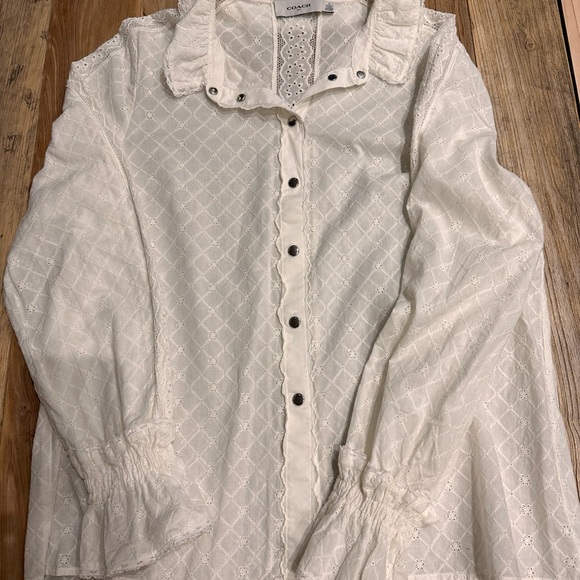 COACH Blouse  dentelle classique et romantique crème - Picture 8 of 12